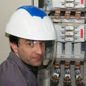electrician helmet / EN 397 / with visor