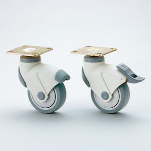 swivel caster / rod / with brake / steel