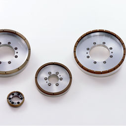 surface treatment wheel / peripheral / diamond / metal