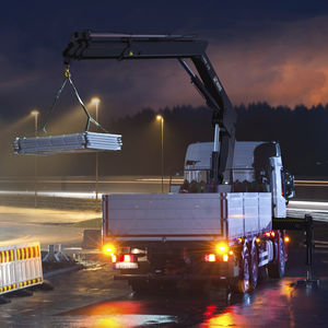 truck-mounted crane / boom / folding / for mining applications
