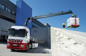 truck-mounted crane / boom / articulated / for mining applications