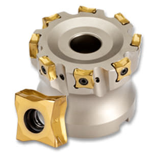 shell-end milling cutter / with positive insert / face / for steel