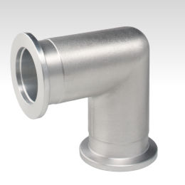 flange fitting / 90° angle / for vacuum / aluminum