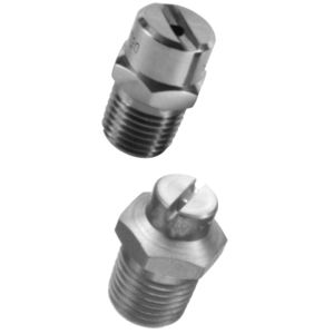 high-pressure nozzle / spraying / flat spray / for liquids