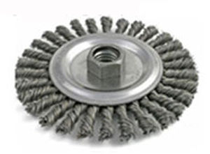 knotted wheel brush / for cleaning / finishing / stainless steel