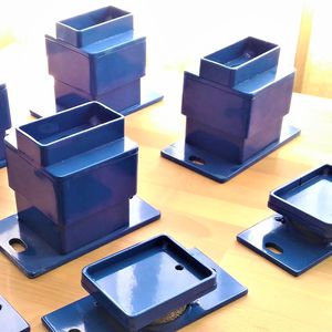 rectangular anti-vibration mount / metal / rubber / rubber