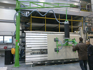 pneumatic manipulator / with suction cup / for materials handling / for panels