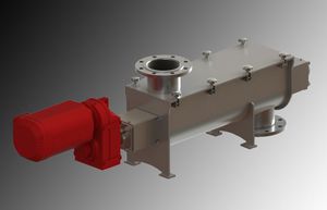 paddle mixer / continuous / powder / for the food industry