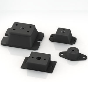 square anti-vibration mount / metal / rubber / machine