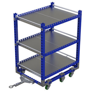 transport tugger cart / metal / shelf / six-wheel