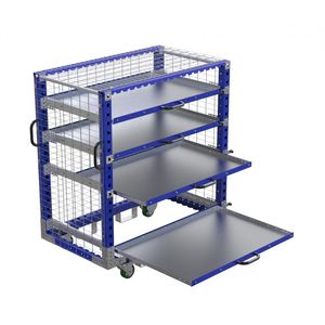 handling cart / metal wire / shelf / with swivel casters