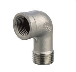 screw-in fitting / 90° angle / hydraulic / stainless steel