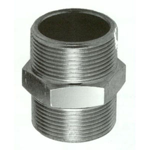 stainless steel nipple / threaded / hexagonal / straight