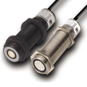 ultrasonic proximity sensor / cylindrical / stainless steel / plastic