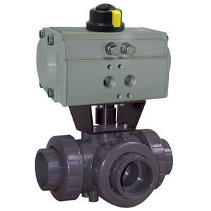 ball valve / pneumatically-operated / for gas / threaded