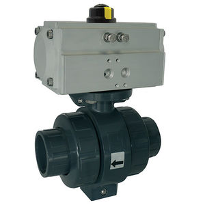 ball valve / pneumatically-operated / PVC / for industrial applications