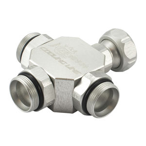 threaded fitting / cross / hydraulic / male-female