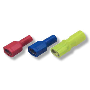 female solderless terminal / flat / insulated / brass