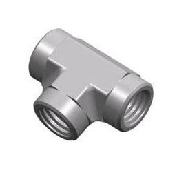 tapped fitting / T / hydraulic / female