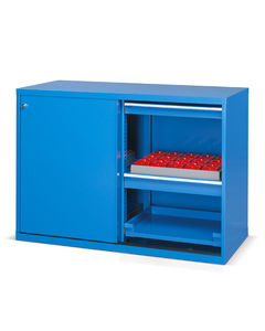 storage cabinet / free-standing / shelf / sliding door