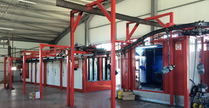 enclosed paint booth / for parts / cartridge filter / water