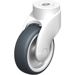 swivel caster / rod / central hole fixing / non-marking