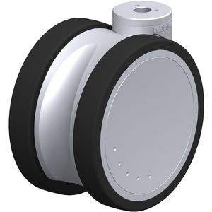 swivel caster / rod / with brake / central hole fixing
