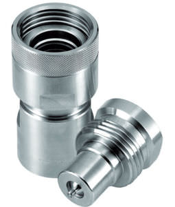 quick coupling / straight / pneumatic / stainless steel