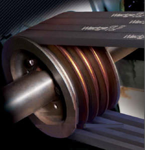 trapezoidal transmission belt / rubber / maintenance-free