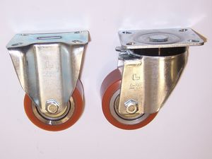 swivel caster / base plate / heavy-duty / steel