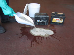 powder absorbent / granular / universal / for acids