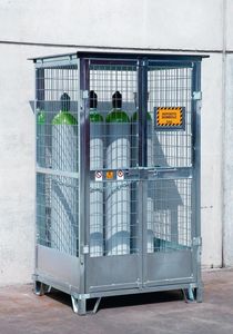 storage cabinet / floor-mounted / galvanized steel / for gas bottles
