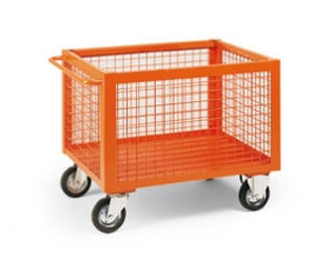 storage cart / metal / wire mesh platform / multipurpose