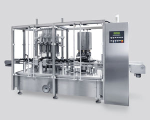 liquid filler and capper / for bottles / rotary / high-speed