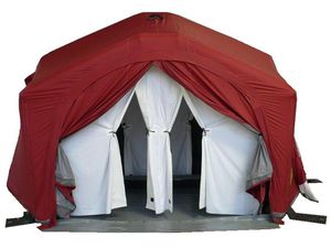collapsible decontamination unit with a rigid structure