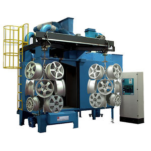 hook shot blasting machine / suspended load / for wheel rims / automatic