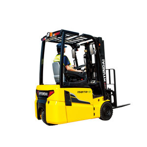 battery-powered forklift / ride-on / 3-wheel / counterbalanced