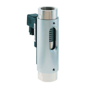 piston flow switch / for liquids / glass tube / stainless steel