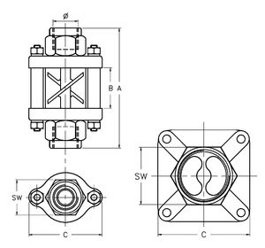 flow indicator / propeller / direct-reading / inline