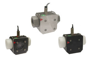 impeller flow meter / for liquids / in-line / brass