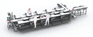 manually-controlled cutting line / compact / with conveyor