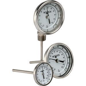 bimetallic thermometer / analog / insertion / stainless steel