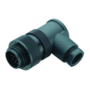 electrical power supply connector / DIN / elbow / circular