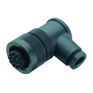 electrical power supply connector / DIN / elbow / circular