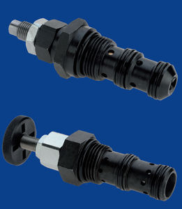 hydraulically-operated valve / flow control / for oil / cartridge