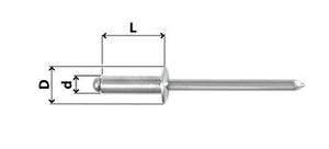 blind rivet / standard / button head / round head