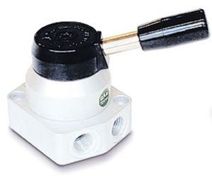 rotary pneumatic directional control valve / lever-operated / 4-way