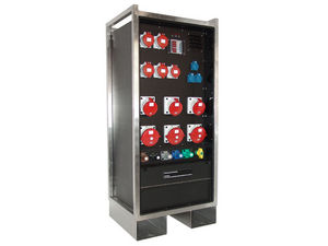 power distribution electrical enclosure / equipped / floor-mounted / steel