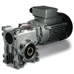 AC electric gearmotor / right-angle / worm / hollow-shaft