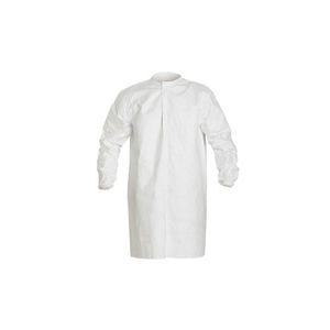 work lab coat / chemical protection / polyethylene / medical